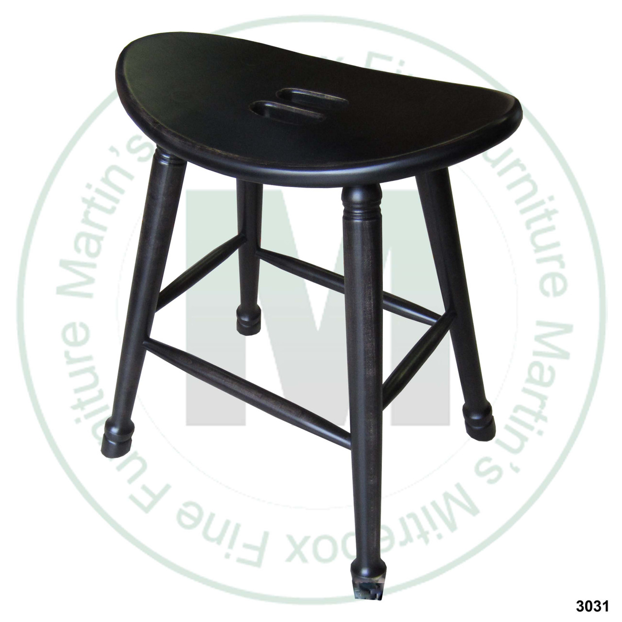 Maple 30'' Saddle Stool With Turned Legs