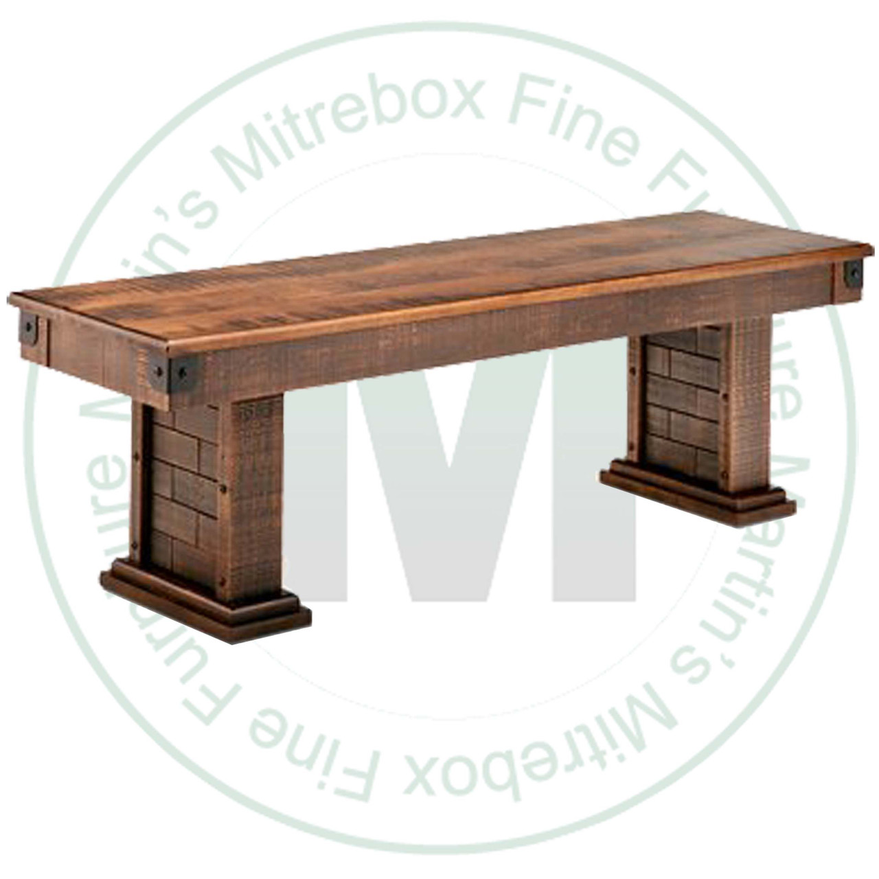 Oak Barrelworks Pedestal Bench 16''D x 48''W x 18''H With Wood Seat