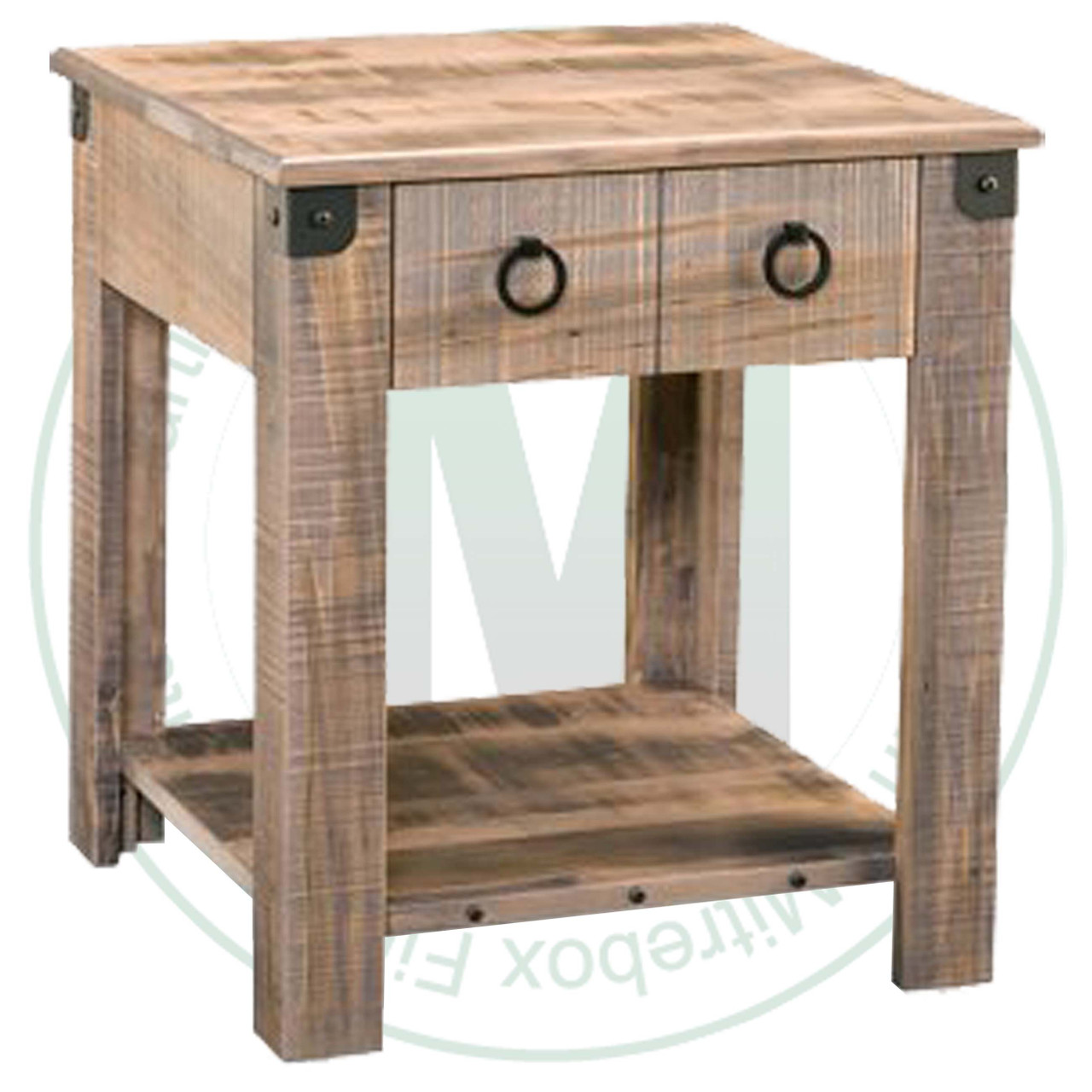 Oak Barrelworks End Table 23''W x 26''H x 23''D