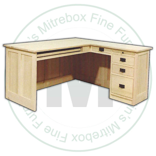 Maple Mission Pull Out Tray 4 Drawers L Shaped Desk