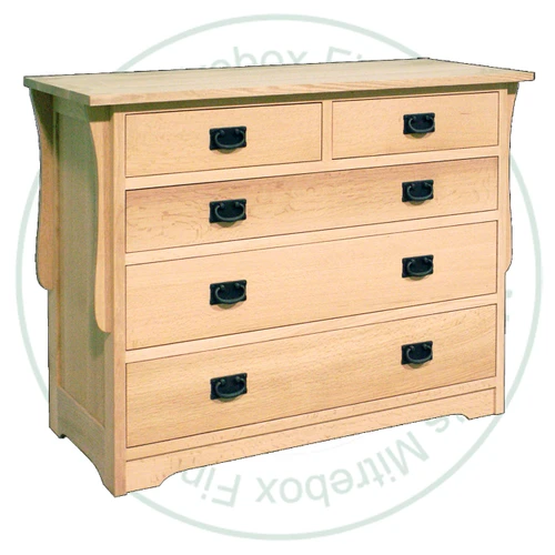 Pine Mission 5 Drawer Dresser