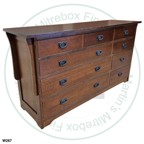 Pine Mission 9 Drawers Dresser