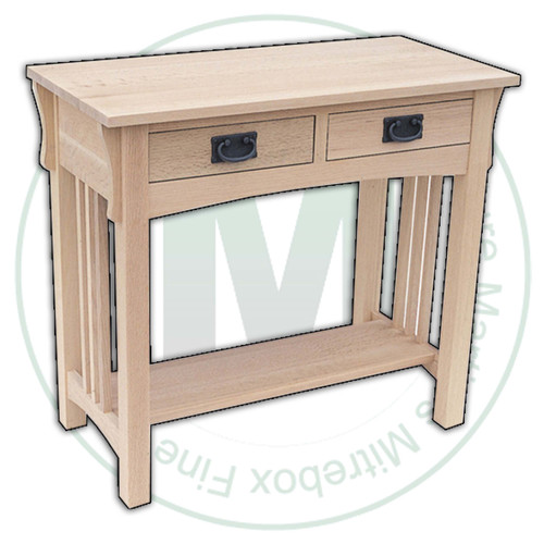 Oak Mission 2 Drawer Hall Table