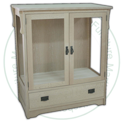 Oak Mission 2 Door 1 Drawer Curio Cabinet