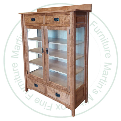 Oak Mission 2 Door 4 Drawer Curio Cabinet