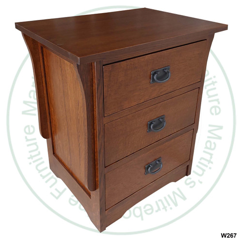 Oak Mission 3 Drawer Night Stand