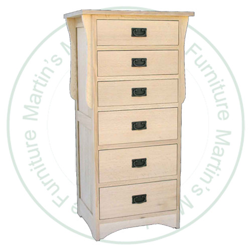 Oak Mission 6 Drawer Lingerie Chest