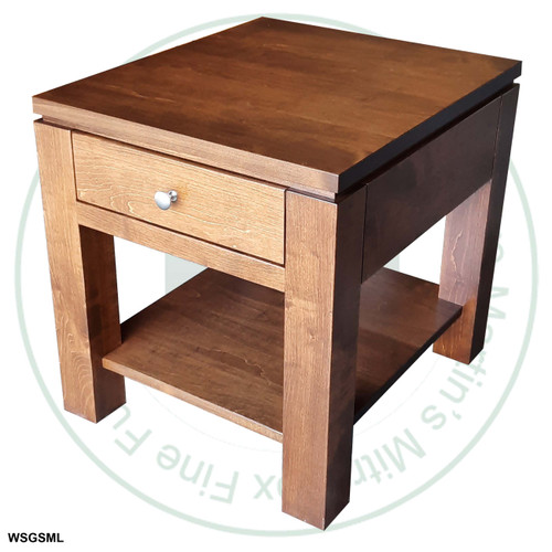 Oak New Port 1 Shelf 1 Drawer End Table