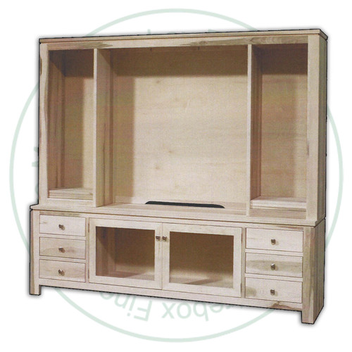 Oak New Port HDTV Cabinet 85''W x 80''H x 18''D