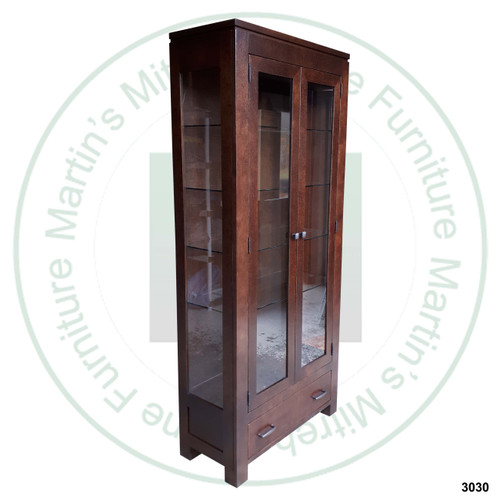 Oak New Port 2 Door 1 Drawer Curio Cabinet