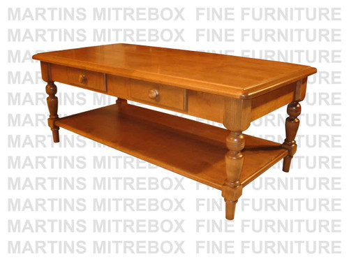 Pine Country Lane Coffee Table With 2 Drawers And Shelf 24''D x 48''W x 19''H