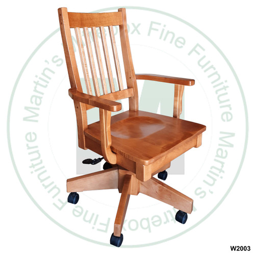 Oak Mini Mission Office Chair Has Wood Seat