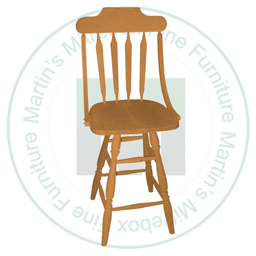 Oak Oxbow Bent 24'' Barstool Has Wood Seat