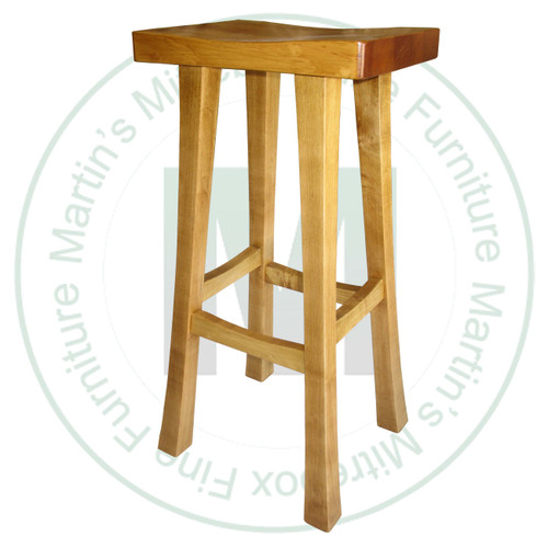 Oak Rectangle 30'' Barstool Has Wood Seat