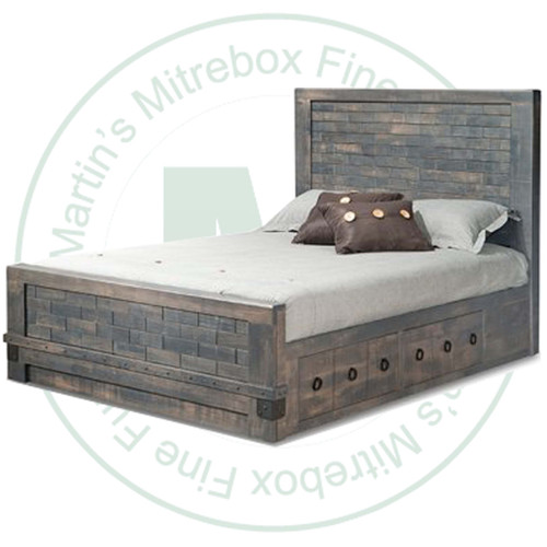 Oak Barrelworks Double 4 Drawer Storage Bed with Low Footboard