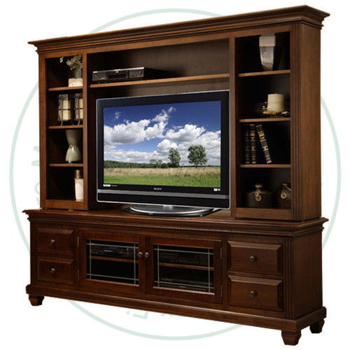 Oak Florentino Entertainment HDTV Cabinet With Hutch 19.5''D x 84.5''W x 80''H