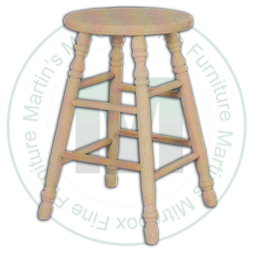 Maple Bar Stool With Turned Legs
