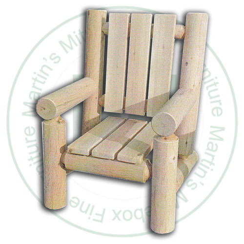 Kids Cedar Log Plain Back Chair
