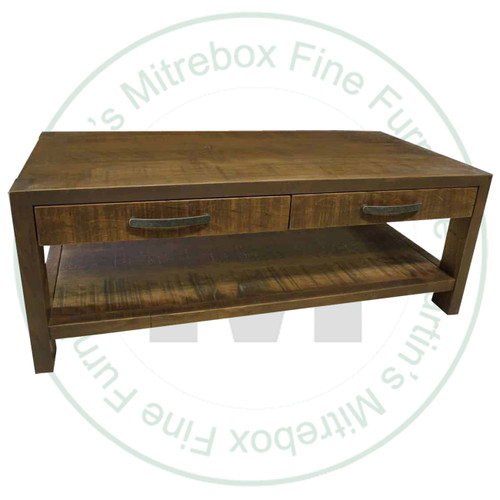 Maple Backwoods 2 Drawer Coffee Table. Backwoods Coffee Table Dimensions 24'' Deep x 48'' Wide x 18'' High. Coffee Table Has 1 3/8'' Thick Top. ( Texture : Millsawn. Hardware : 203 Pulls. )
