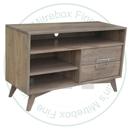 Maple Avenue TV Stand. Entertainment Centre Dimensions 19'' Deep x 48'' Wide x 30'' High. Media Centre has 2 Drawers and 1 Adjustable Shelf. ( Texture : Windswept. Hardware : 219 Pulls. )
