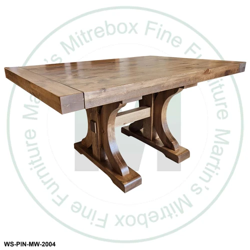 Pine Renoa Solid Top Double Pedestal Table 36'' Deep x 60'' Wide x 30'' High