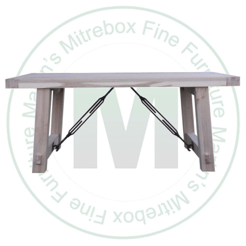 Pine Yukon Turnbuckle Solid Top Harvest Table 42''D x 96''W x 30''H