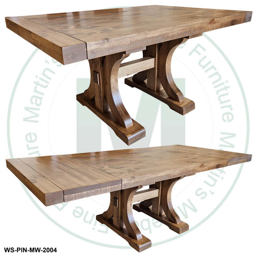 Oak Renoa Solid Top Double Pedestal Table 42'' Deep x 96'' Wide x 30'' High With 2 - 16'' End Leaves