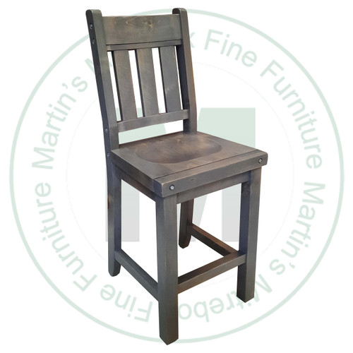 Oak Yukon Block 24'' Bar Chair 20''D x 18''W x 24''H