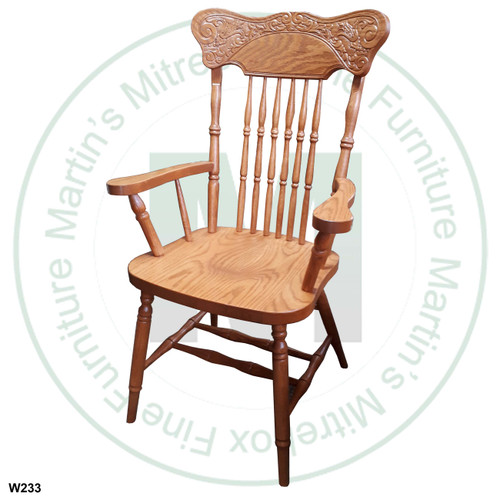 Maple Spring Meadow Press  Arm Chair Has Wood Seat