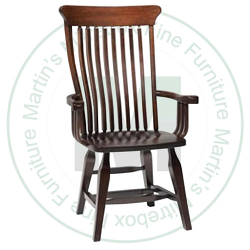 Oak Old South Arm Chair Has Wood Seat