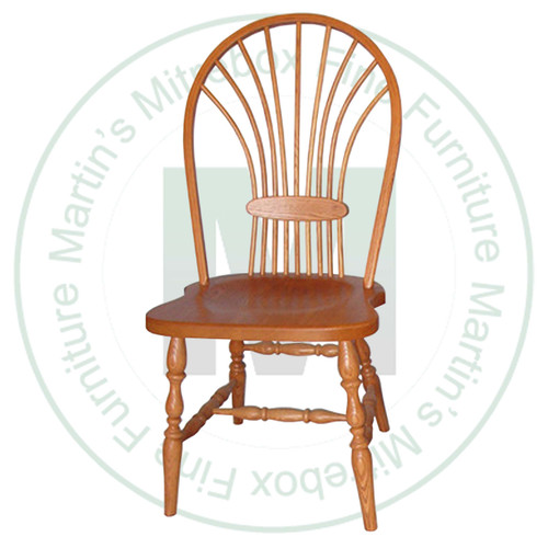 Oak Windsor Wheat Side Chair Has Wood Seat