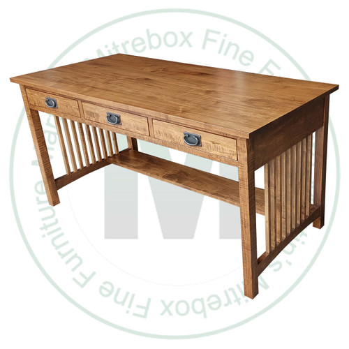 Pine Mission Craftsman Desk 60''W x 30''H x 36''D With 2 Drawers and Keyboard Tray.