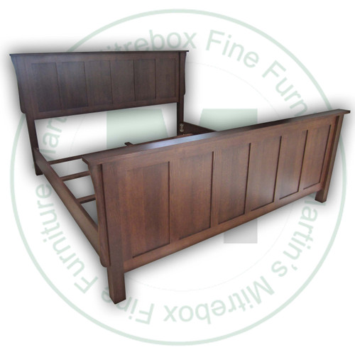 Oak Single Flat Top Mission Panel Bed