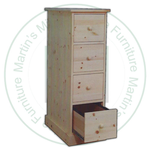 Oak Cottage Filing Cabinet 18''W x 56''H x 30''D With 4 Drawers