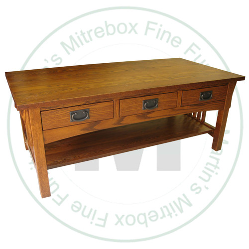Wormy Maple Mission 3 Drawer Coffee Table