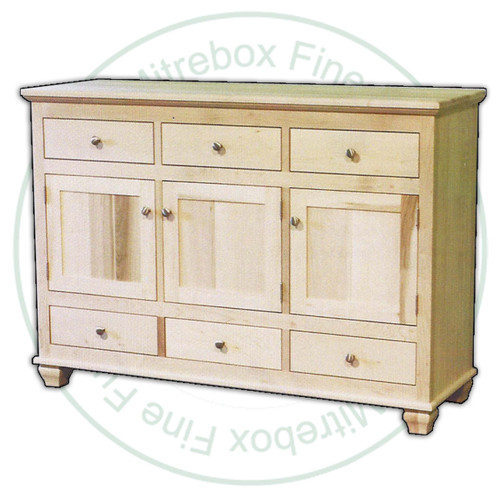 Wormy Maple Barcelona Sideboard 59''W x 42''H x 19''D With 6 Drawers And 3 Doors