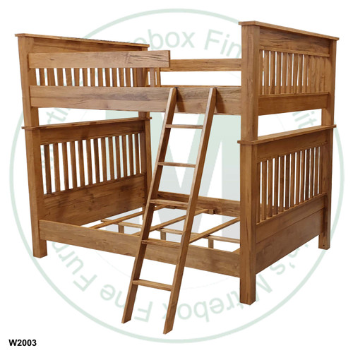 Wormy Maple Single Over Single Cottage Slat Bunk Bed