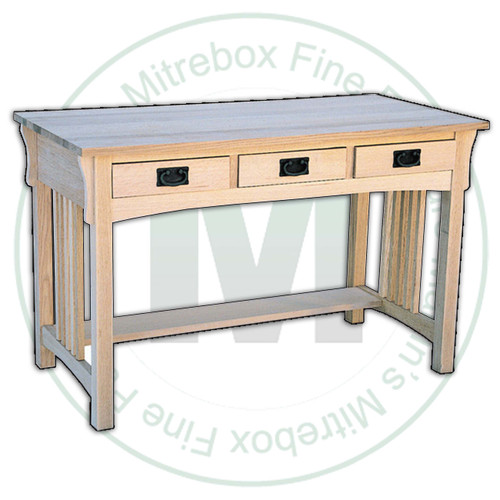 Wormy Maple Mission 3 Drawer Writing Desk