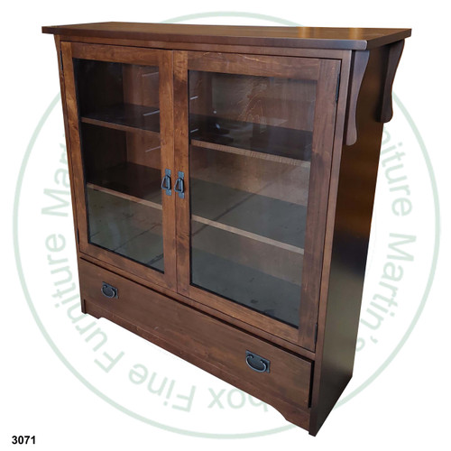 Wormy Maple Mission Bookcase 46''W x 48''H x 14''D With Drawer.