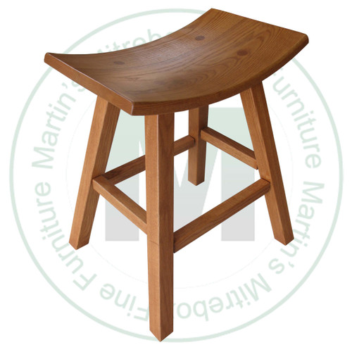 Wormy Maple 26'' Saddle Stool With Square Legs