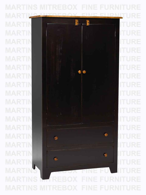 Maple Rustic Armoire Plain Top 20''D x 36''W x 74''H