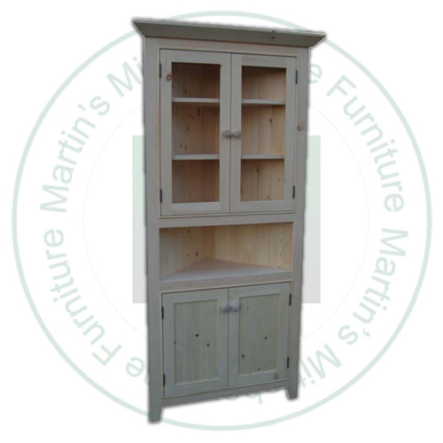 Oak A Series Mini Corner Hutch 16''D x 32''W x 77''H