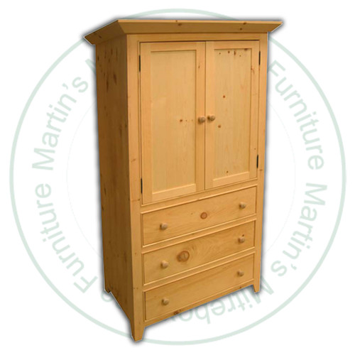 Wormy Maple A Series Wardrobe 72''H x 35''W x 24''D 3 Drawers 2 Doors