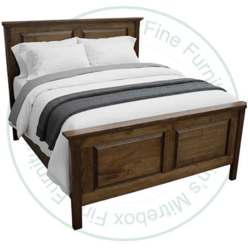 Wormy Maple Queen Bourbon Bed. Bed has a 52'' Headboard and 30'' Footboard. Bed Dimensions 66.75'' Wide x 89'' Deep x 52'' High. ( Texture : Smooth. )

