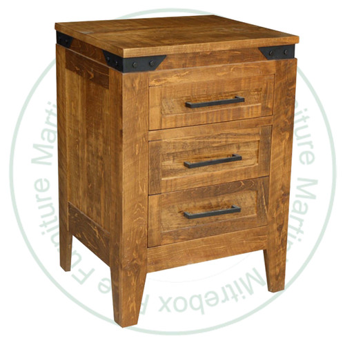 Wormy Maple Kenora Nightstand 17''D x 30''W x 32''H With 3 Drawers