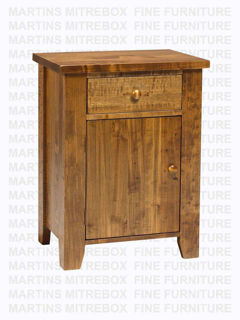 Oak Rough Cut Nightstand 1 Drawer 1 Door 18''D x 20''W x 28''H