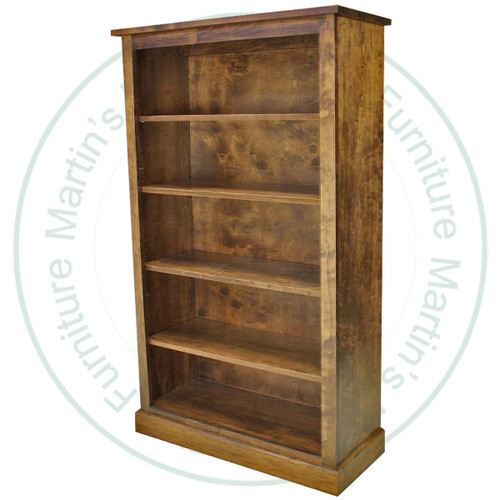 Wormy Maple Pilgrim 60'' High x 44'' Wide Flat Top Bookcase