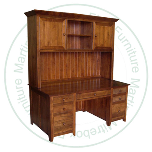 Oak A Series Home Office Desk With 7 Drawers And Hutch