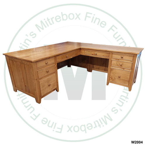 Oak A Series Home Office Desk With 8 Drawers