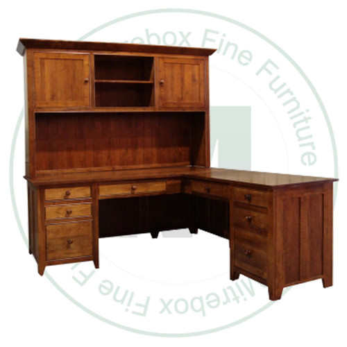 Wormy Maple A Series Home Office Desk With 8 Drawers And Hutch